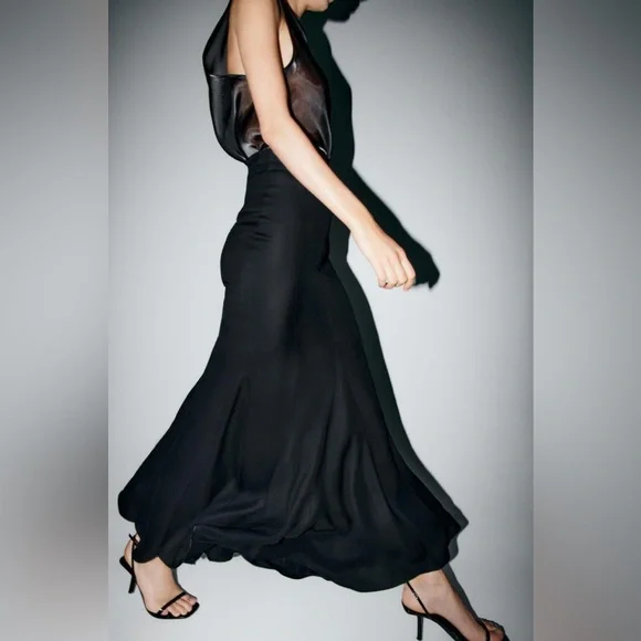 Zara LONG SKIRT ZW COLLECTION. Black. Size S. New with Tags. - Picture 7 of 13